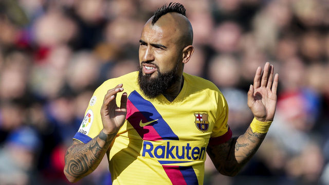 MADRID, SPAIN - NOVEMBER 23: Arturo Vidal of FC Barcelona during the La Liga Santander match between Leganes v FC Barcelona at the Estadio Municipal de Butarque on November 23, 2019 in Madrid Spain
