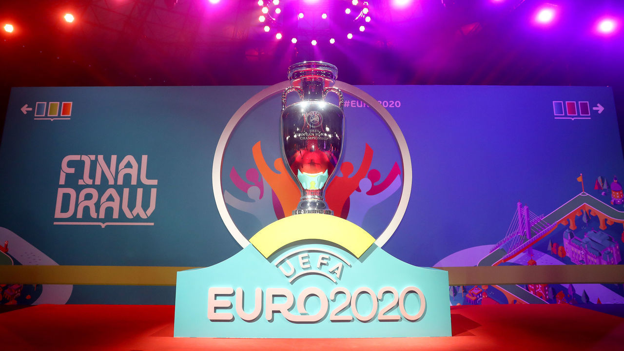 BUCHAREST, ROMANIA - NOVEMBER 30: General view of a replica trophy is seen prior to the UEFA Euro 2020 Final Draw Ceremony at the Romexpo on November 30, 2019 in Bucharest, Romania.