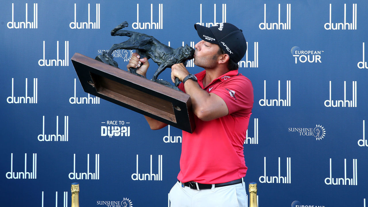 MALELANE, SOUTH AFRICA - DECEMBER 01: Pablo Larrazabal of Spain poses with the Alfred Dunhill Championship Trophy after Day Four of the Alfred Dunhill Championship at Leopard Creek Country Golf Club on December 01, 2019 in Malelane, South Africa.