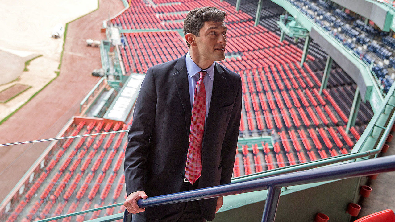 BOSTON, MA. - OCTOBER 28: Chaim Bloom, new Red Sox Chief Baseball Officer checks out Fenway Park after his press conference on October 28, 2019 in Boston, Massachusetts. (Staff Photo By Matt Stone/MediaNews Group/Boston Herald)