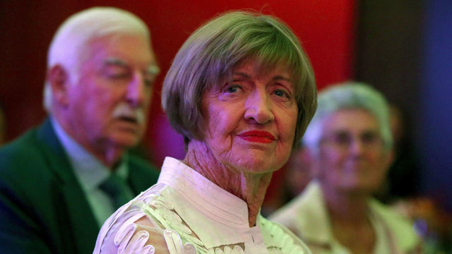 PERTH, AUSTRALIA - NOVEMBER 07: Margaret Court looks on during the 2019 Fed Cup Final Official Dinner at Frasers on November 07, 2019 in Perth, Australia.
