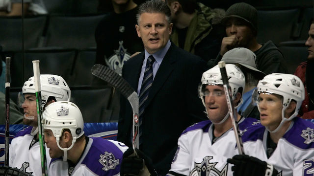 LOS ANGELES, CA - DECEMBER 06: Head coach Marc Crawford of the Los Angeles Kings directs his team against the Buffalo Sabres during the NHL game at Staples Center on December 6, 2007 in Los Angeles, California. The Kings defeated the Sabres 8-2.