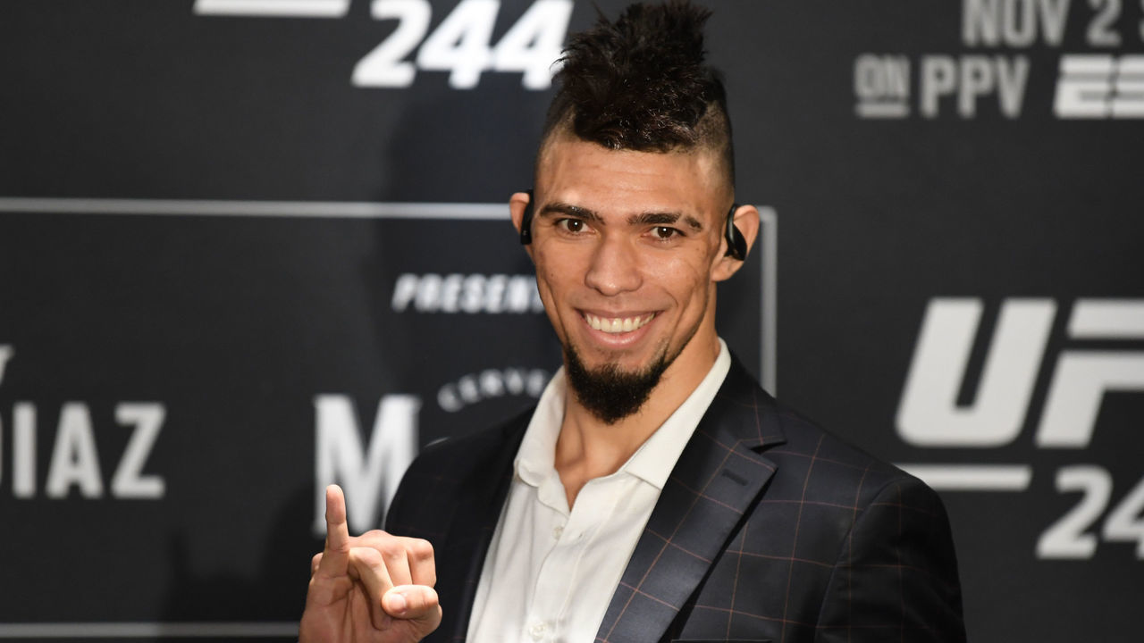 NEW YORK, NEW YORK - OCTOBER 31: Johnny Walker of Brazil poses for photos during the UFC 244 Ultimate Media Day on October 31, 2019 in New York City.