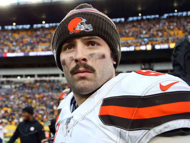 PITTSBURGH, PA - DECEMBER 01: Baker Mayfield #6 of the Cleveland Browns walks off the field after losing to the Pittsburgh Steelers 20-13 on December 1, 2019 at Heinz Field in Pittsburgh, Pennsylvania.