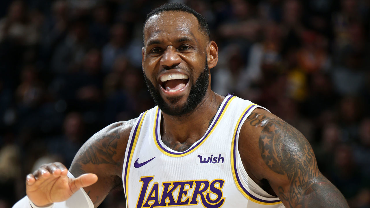 SALT LAKE CITY, UT - DECEMBER 4: LeBron James #23 of the Los Angeles Lakers smiles during the game against the Utah Jazz on December 4, 2019 at vivint.SmartHome Arena in Salt Lake City, Utah. Mandatory Copyright Notice: Copyright 2019 NBAE