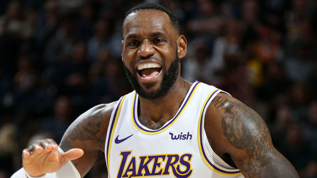 SALT LAKE CITY, UT - DECEMBER 4: LeBron James #23 of the Los Angeles Lakers smiles during the game against the Utah Jazz on December 4, 2019 at vivint.SmartHome Arena in Salt Lake City, Utah. Mandatory Copyright Notice: Copyright 2019 NBAE