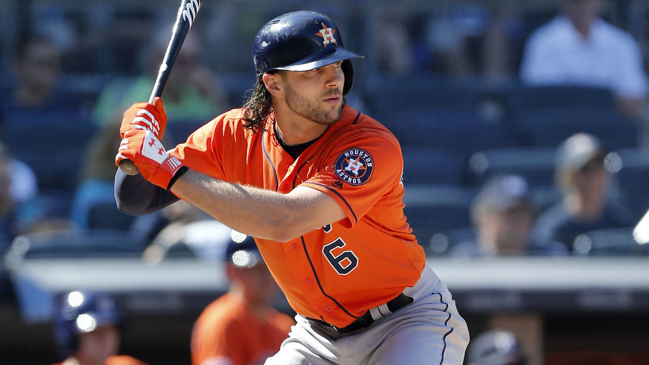 NEW YORK, NEW YORK - JUNE 23: Jake Marisnick #6 of the Houston Astros in action against the New York Yankees at Yankee Stadium on June 23, 2019 in New York City. The Astros defeated the Yankees 9-4.