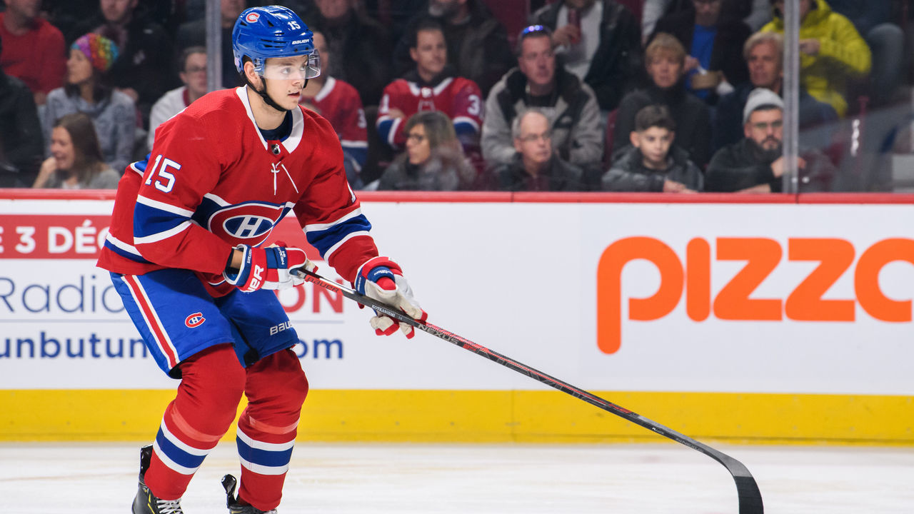 MONTREAL, QC - NOVEMBER 30: Jesperi Kotkaniemi (15) of the Montreal Canadiens skates during the first period of the NHL game between the Philadelphia Flyers and the Montreal Canadiens on November 30, 2019, at the Bell Centre in Montreal, QC