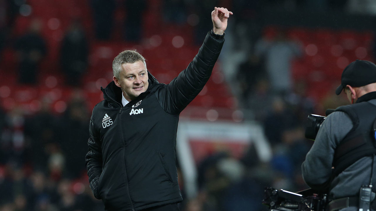 MANCHESTER, ENGLAND - DECEMBER 04: Manager Ole Gunnar Solskjaer of Manchester United walks off after the Premier League match between Manchester United and Tottenham Hotspur at Old Trafford on December 04, 2019 in Manchester, United Kingdom.