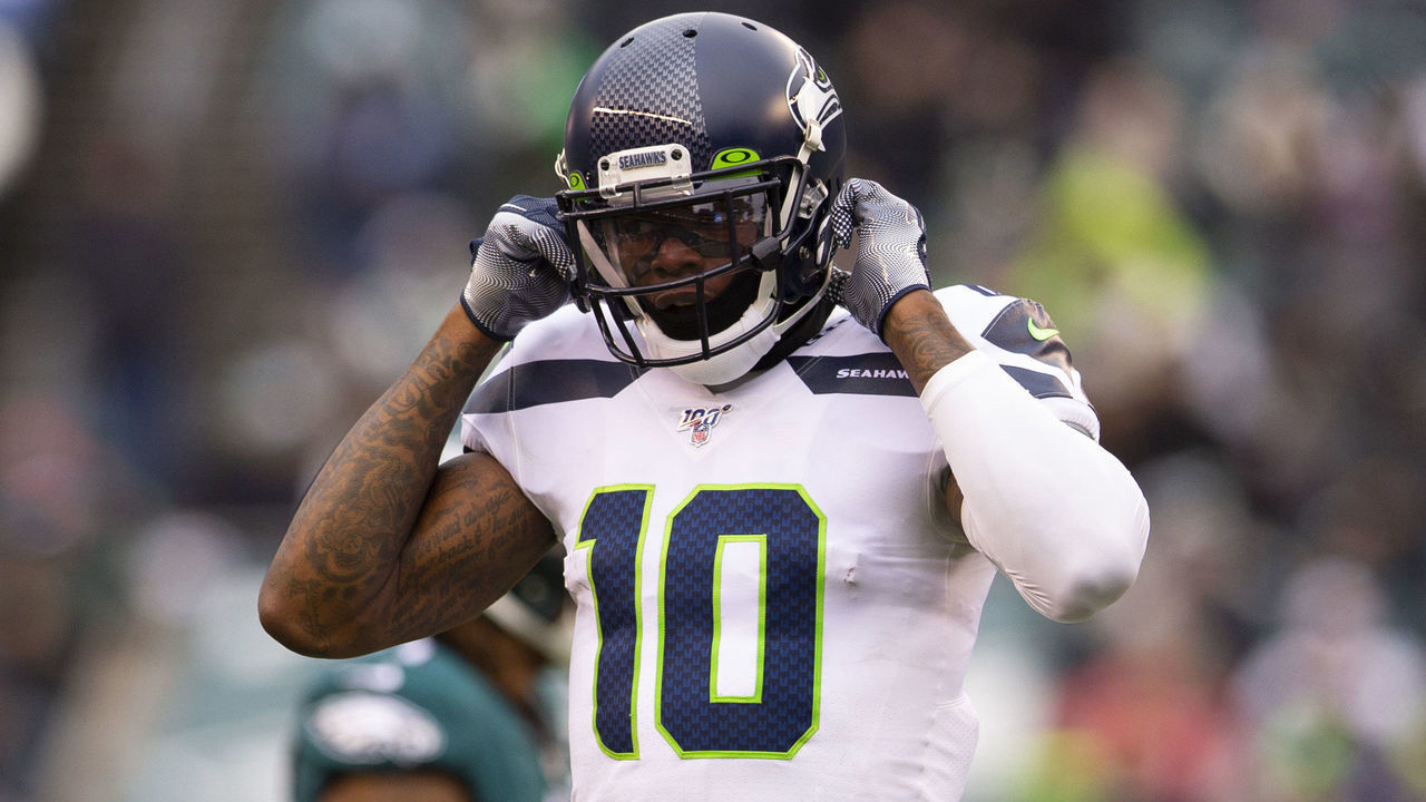 PHILADELPHIA, PA - NOVEMBER 24: Josh Gordon #10 of the Seattle Seahawks looks on against the Philadelphia Eagles at Lincoln Financial Field on November 24, 2019 in Philadelphia, Pennsylvania.