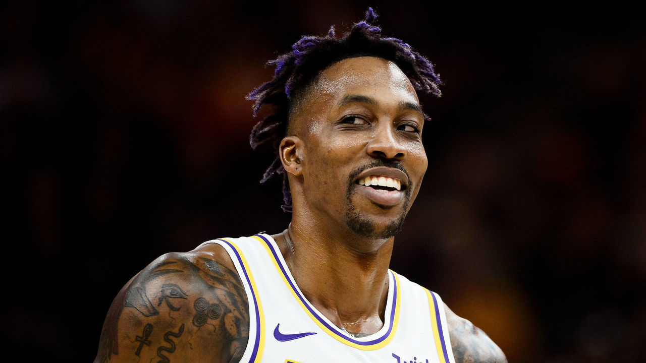 SALT LAKE CITY, UT - DECEMBER 04: Dwight Howard #39 of the Los Angeles Lakers looks on during a game against the Utah Jazz at Vivint Smart Home Arena on December 4, 2019 in Salt Lake City, Utah. NOTE TO USER: User expressly acknowledges and agrees that, by downloading and/or using this photograph, user is consenting to the terms and conditions of the Getty Images License Agreement.