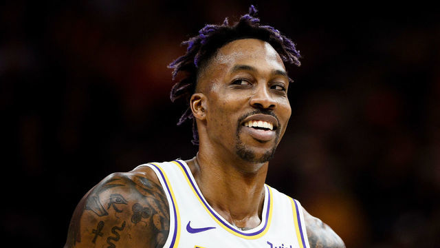 SALT LAKE CITY, UT - DECEMBER 04: Dwight Howard #39 of the Los Angeles Lakers looks on during a game against the Utah Jazz at Vivint Smart Home Arena on December 4, 2019 in Salt Lake City, Utah. NOTE TO USER: User expressly acknowledges and agrees that, by downloading and/or using this photograph, user is consenting to the terms and conditions of the Getty Images License Agreement.