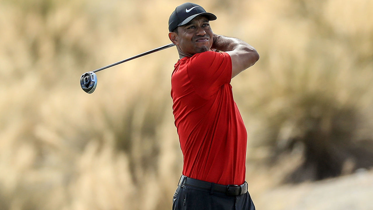 NASSAU, BAHAMAS - DECEMBER 07: Tiger Woods of the United States plays his second shot on the third hole during the final round of the 2019 Hero World Challenge at Albany on December 07, 2019 in Nassau, Bahamas.