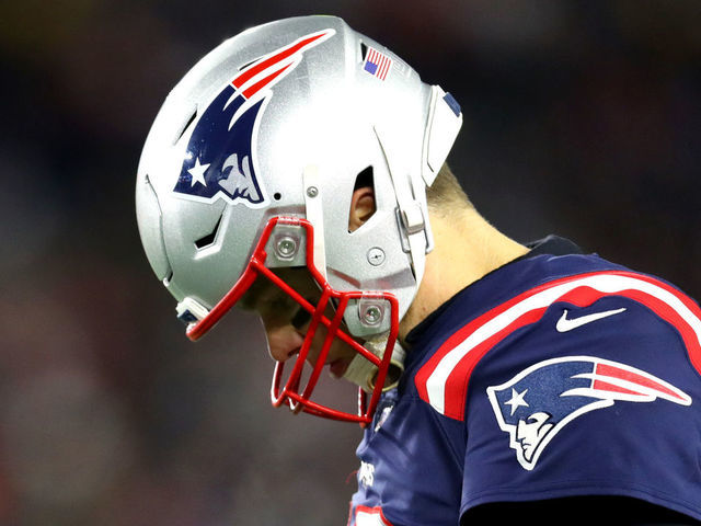 FOXBOROUGH, MASSACHUSETTS - DECEMBER 08: Tom Brady #12 of the New England Patriots looks on during the fourth quarter of the game against the Kansas City Chiefs at Gillette Stadium on December 08, 2019 in Foxborough, Massachusetts.
