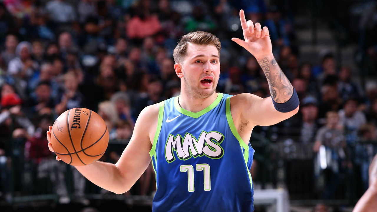 DALLAS, TX - DECEMBER 8: Luka Doncic #77 of the Dallas Mavericks handles the ball against the Sacramento Kings on December 8, 2019 at the American Airlines Center in Dallas, Texas. Mandatory Copyright Notice: Copyright 2019 NBAE