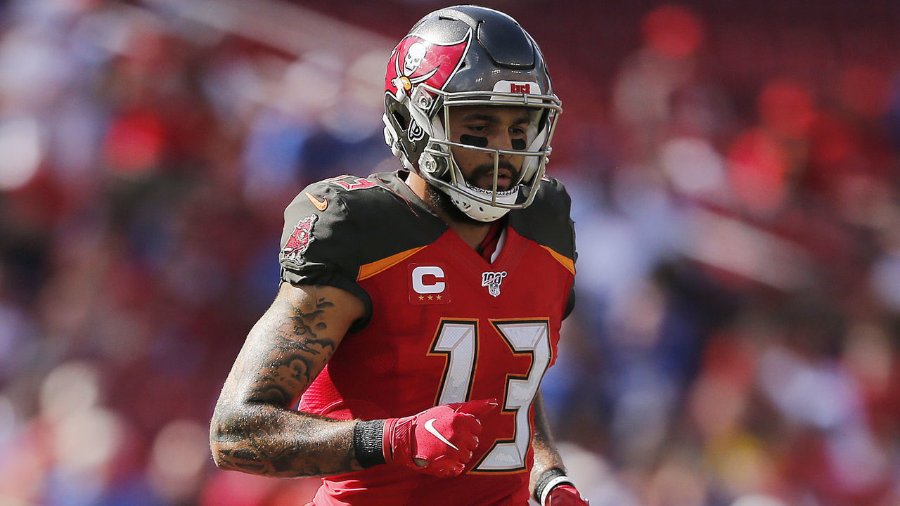 TAMPA, FLORIDA - SEPTEMBER 22: Mike Evans #13 of the Tampa Bay Buccaneers in action against the New York Giants during the first quarter at Raymond James Stadium on September 22, 2019 in Tampa, Florida.