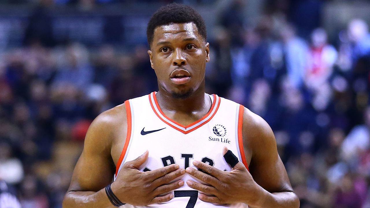 TORONTO, ON - DECEMBER 03: Kyle Lowry #7 of the Toronto Raptors looks on during the first half of an NBA game against the Miami Heat at Scotiabank Arena on December 03, 2019 in Toronto, Canada.