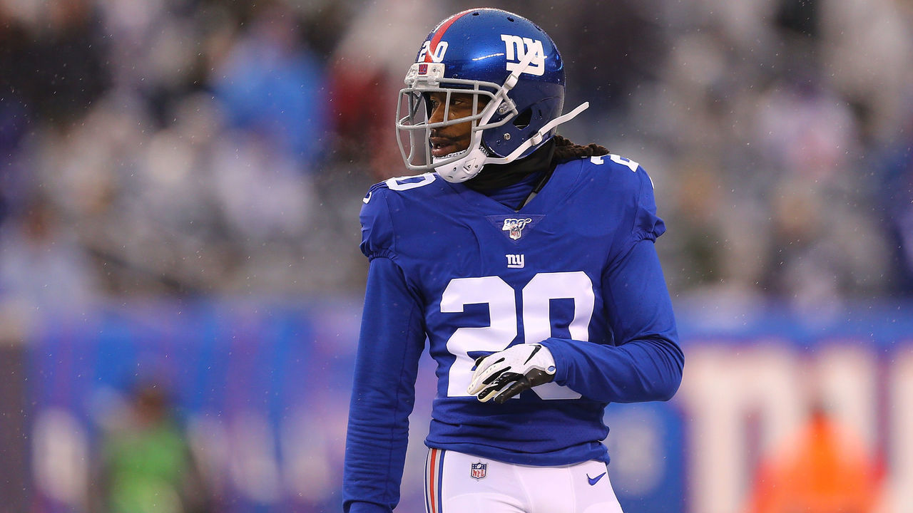 EAST RUTHERFORD, NEW JERSEY - DECEMBER 01: Janoris Jenkins #20 of the New York Giants in action against the Green Bay Packers at MetLife Stadium on December 01, 2019 in East Rutherford, New Jersey.Green Bay Packers defeated the New York Giants 35-17.