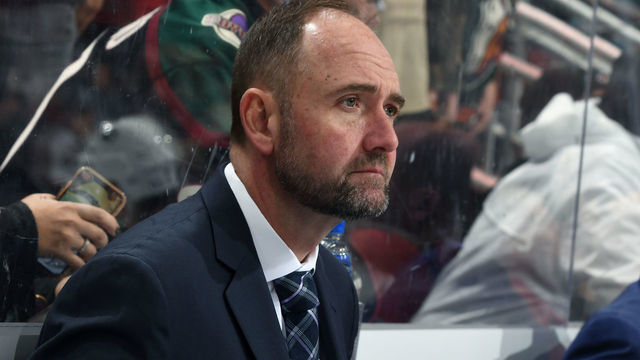 GLENDALE, ARIZONA - NOVEMBER 30: Head coach Peter DeBoer of the San Jose Sharks looks on from the bench during second period action of the NHL game against the Arizona Coyotes at Gila River Arena on November 30, 2019 in Glendale, Arizona.