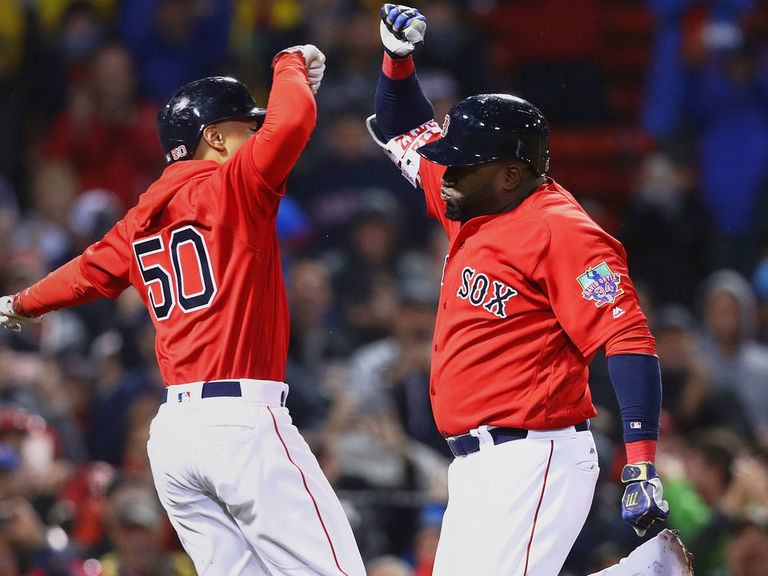 David Ortiz and Mookie Betts by Maddie Meyer