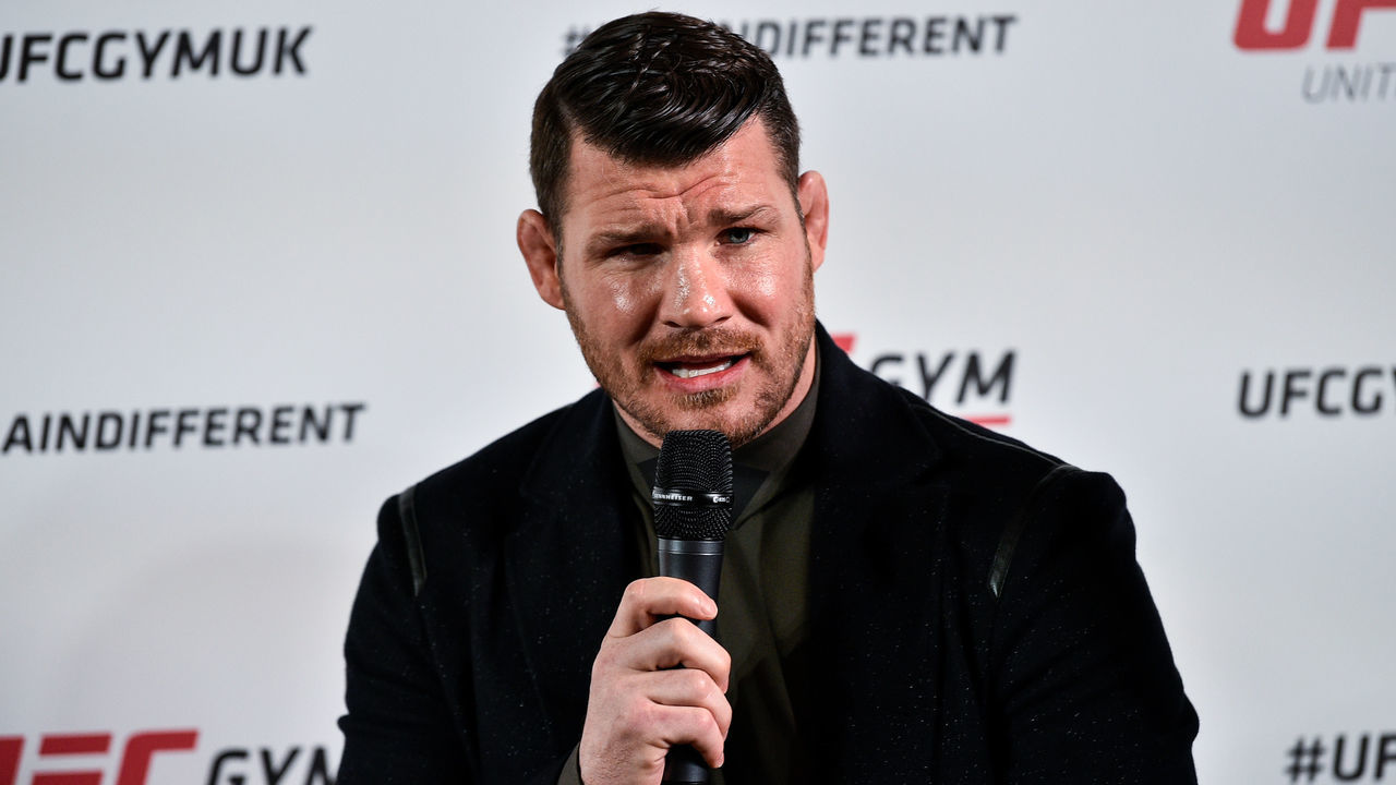LONDON, ENGLAND - MARCH 15: Michael Bisping of England speaks to the media during the UFC Gym Press Conference in Glaziers Hall on March 15, 2018 in London, England.