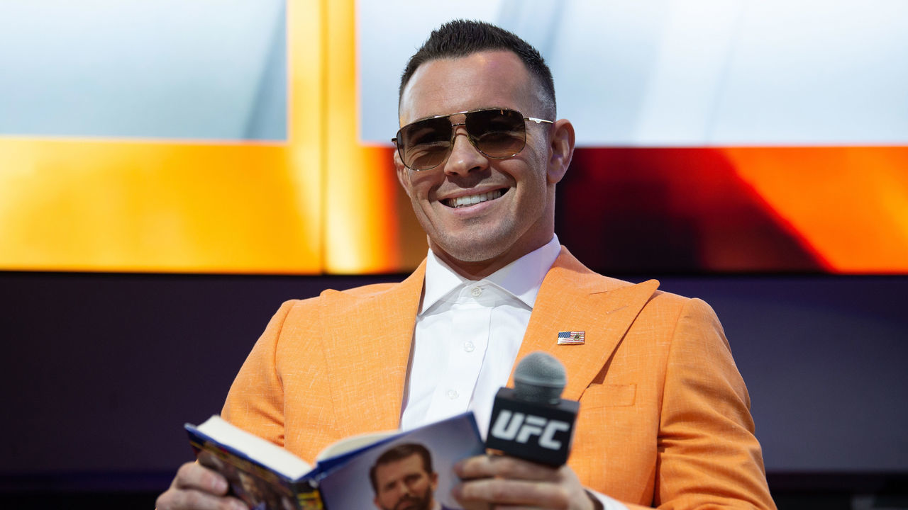 LAS VEGAS, NEVADA - DECEMBER 11: Colby Covington speaks to the media during the UFC 245 Athlete Panel at Level Up inside MGM Grand on December 11, 2019 in Las Vegas, Nevada.