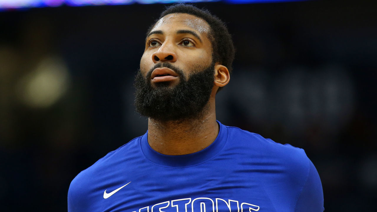 NEW ORLEANS, LOUISIANA - DECEMBER 09: Andre Drummond #0 of the Detroit Pistons reacts against the New Orleans Pelicans at the Smoothie King Center on December 09, 2019 in New Orleans, Louisiana.