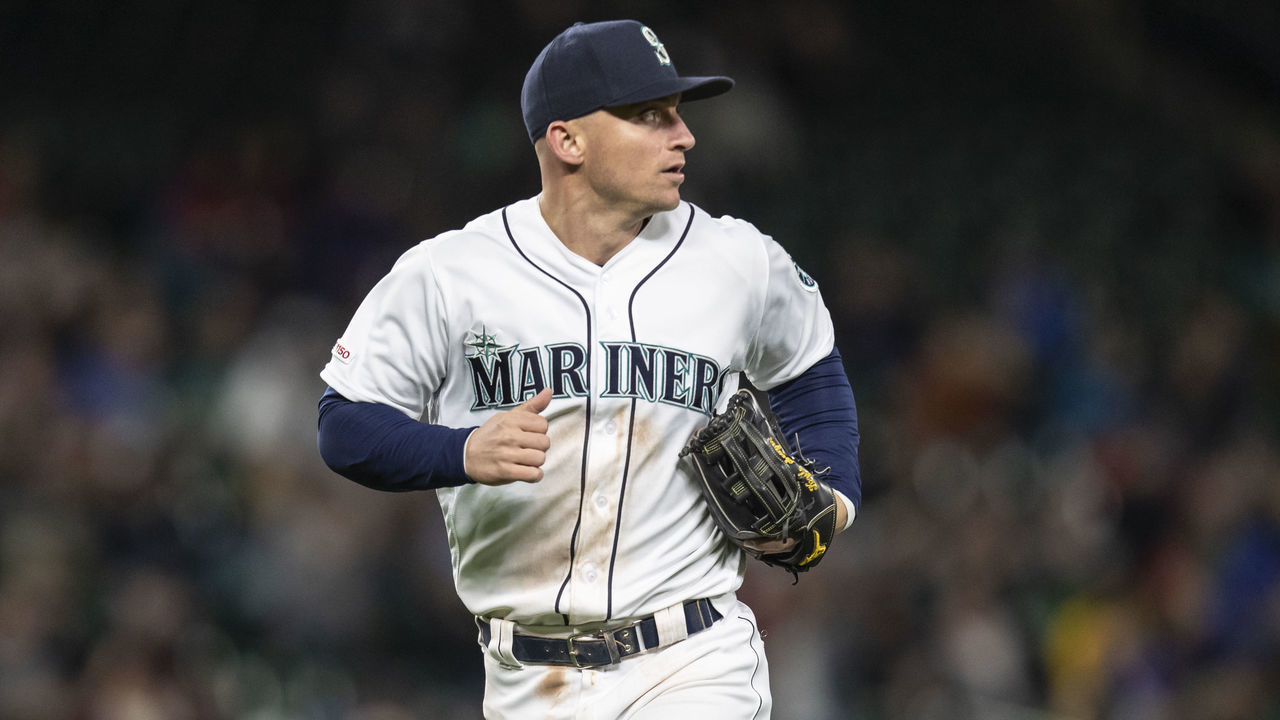SEATTLE, WA - SEPTEMBER 28: Third baseman Kyle Seager #15 of the Seattle Mariners jogs off the field durign a game against the Oakland Athletics at T-Mobile Park on September 28, 2019 in Seattle, Washington. The Athletics won 1-0.