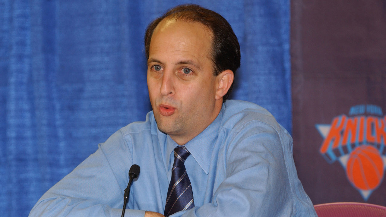 Jeff Van Gundy, head coach of the New York Knicks during Michael Jordan Returns to the NBA as a Player vs. The New York Knicks at Madison Square Garden in New York City, New York, United States.