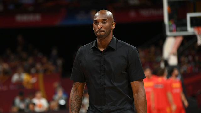 BEIJING, CHINA - SEPTEMBER 15: Kobe Bryant reacts during the final of 2019 FIBA World Cup at Beijing Wukesong Sport Arena on September 15, 2019 in Beijing, China.