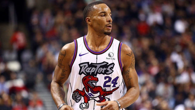 TORONTO, ON - DECEMBER 11: Norman Powell #24 of the Toronto Raptors looks on during the second half of an NBA game against the Los Angeles Clippers at Scotiabank Arena on December 11, 2019 in Toronto, Canada.
