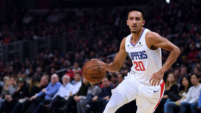 LOS ANGELES, CALIFORNIA - NOVEMBER 11: Landry Shamet #20 of the LA Clippers dribbles during a 98-88 Clippers win over the Toronto Raptors at Staples Center on November 11, 2019 in Los Angeles, California. NOTE TO USER: User expressly acknowledges and agrees that, by downloading and/or using this photograph, user is consenting to the terms and conditions of the Getty Images License Agreement.