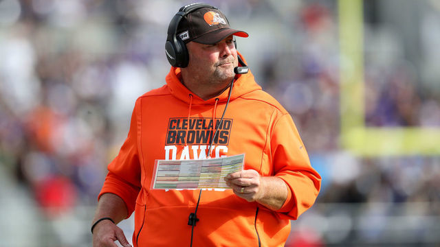BALTIMORE, MARYLAND - SEPTEMBER 29: Head coach Freddie Kitchens of the Cleveland Browns looks on against the Baltimore Ravens in the second half at M&T Bank Stadium on September 29, 2019 in Baltimore, Maryland.