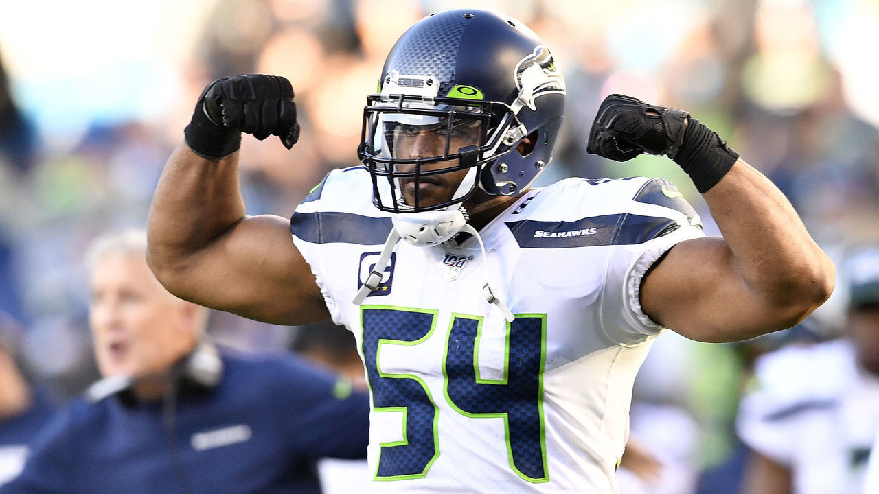 CHARLOTTE, NORTH CAROLINA - DECEMBER 15: Bobby Wagner #54 of the Seattle Seahawks reacts after a touchdown against the Carolina Panthers during the fourth quarter of their game at Bank of America Stadium on December 15, 2019 in Charlotte, North Carolina.