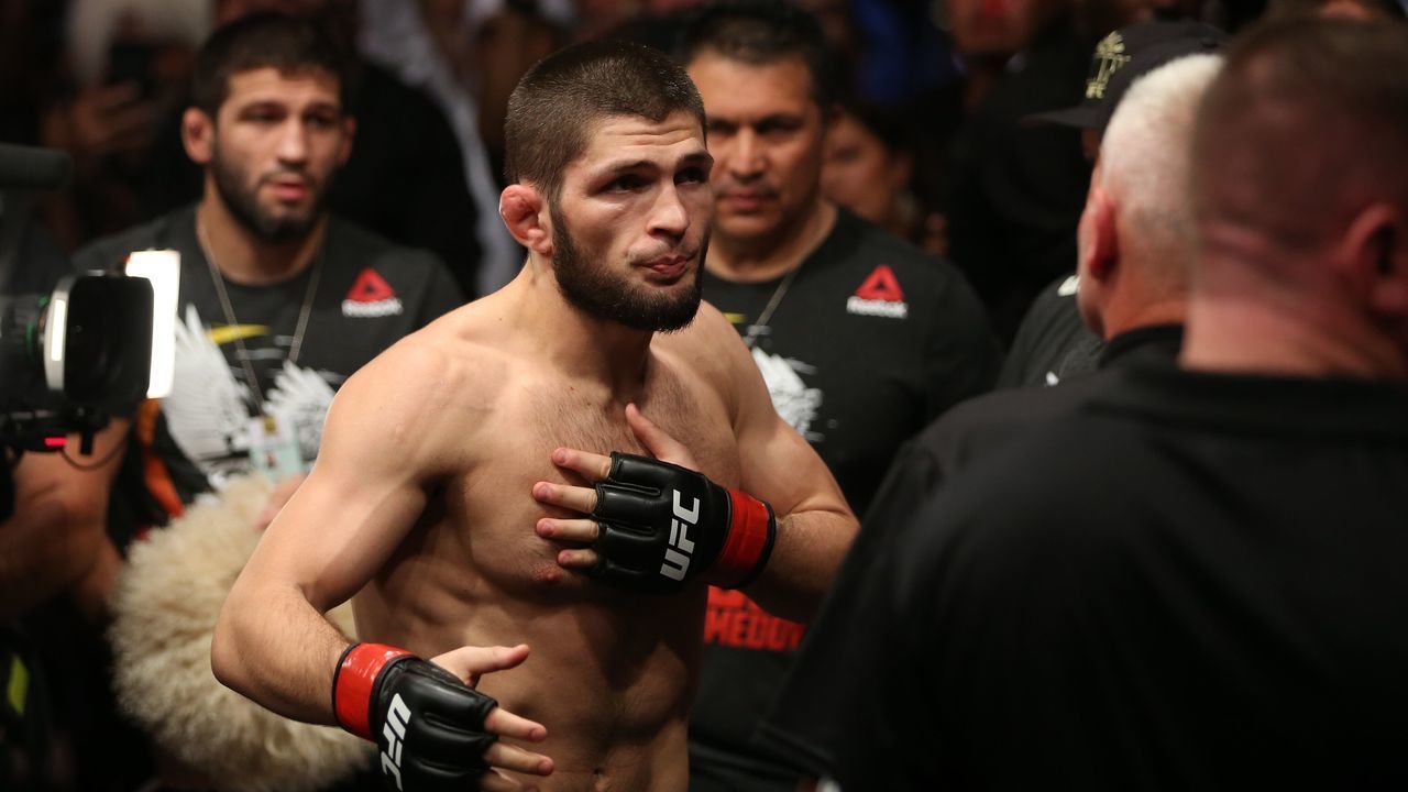 ABU DHABI, UNITED ARAB EMIRATES - SEPTEMBER 06: Khabib Nurmagomedov is seen ahead of his UFC Lightweight Championship match against Dustin Poirier (not seen) at Yas Island in Abu Dhabi, United Arab Emirates on September 6, 2019.