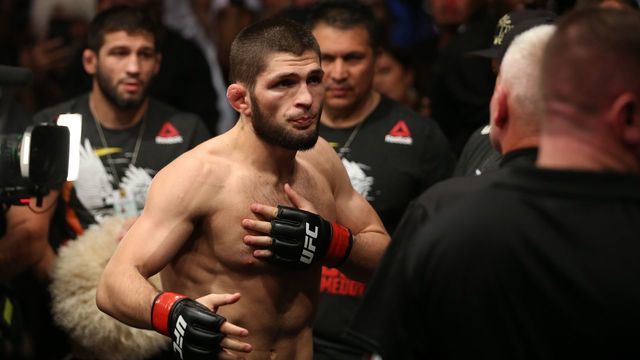 ABU DHABI, UNITED ARAB EMIRATES - SEPTEMBER 06: Khabib Nurmagomedov is seen ahead of his UFC Lightweight Championship match against Dustin Poirier (not seen) at Yas Island in Abu Dhabi, United Arab Emirates on September 6, 2019.