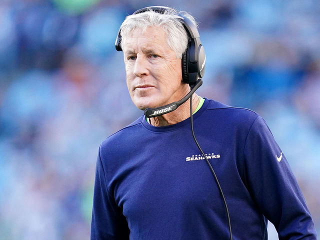 CHARLOTTE, NORTH CAROLINA - DECEMBER 15: Head coach Pete Carroll of the Seattle Seahawks during the third quarter during their game against the Carolina Panthers at Bank of America Stadium on December 15, 2019 in Charlotte, North Carolina.