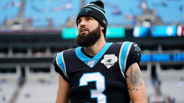CHARLOTTE, NORTH CAROLINA - DECEMBER 01: Will Grier #3 of the Carolina Panthers before their game against the Washington Redskins at Bank of America Stadium on December 01, 2019 in Charlotte, North Carolina.