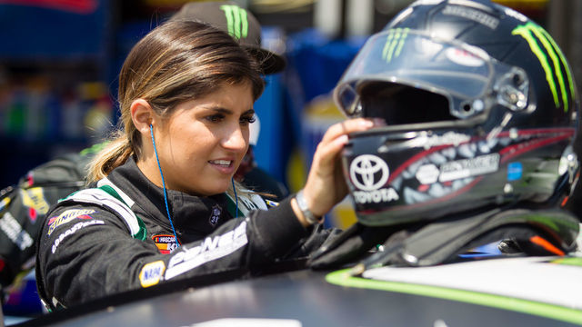 NEWTON, IA - JULY 26: NASCAR K&N Series driver Hailie Deegan (19) prepares for the first practice for the NASCAR K&N Pro Series Casey's General Store 150 on July 26, 2019, at Iowa Speedway in Newton, Iowa.