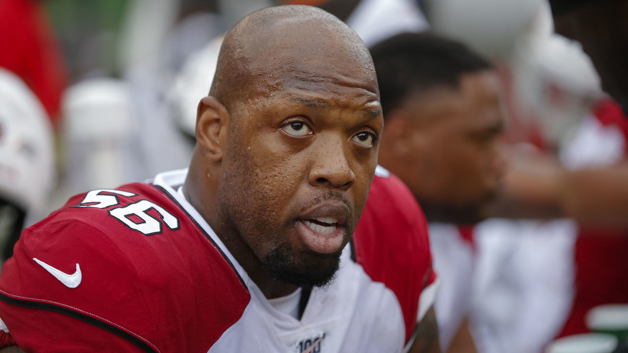 CINCINNATI, OH - OCTOBER 06: Terrell Suggs #56 of the Arizona Cardinals is seen during the game against the Cincinnati Bengals at Paul Brown Stadium on October 6, 2019 in Cincinnati, Ohio.