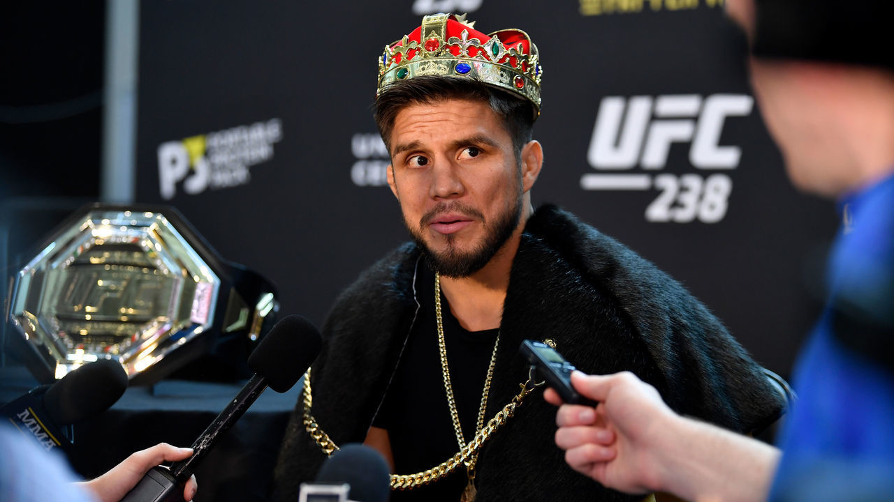 CHICAGO, IL - JUNE 06: UFC flyweight champion Henry Cejudo interacts with the media during the UFC 238 Ultimate Media Day at the United Center on June 6, 2019 in Chicago, Illinois.