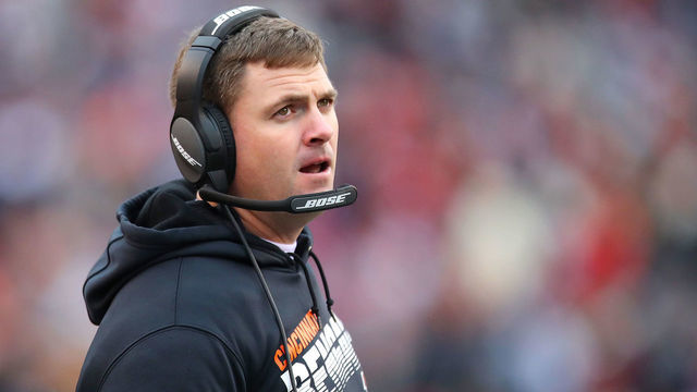 CINCINNATI, OHIO - DECEMBER 15: Head coach Zac Taylor of the Cincinnati Bengals looks on in the game against the New England Patriots at Paul Brown Stadium on December 15, 2019 in Cincinnati, Ohio.