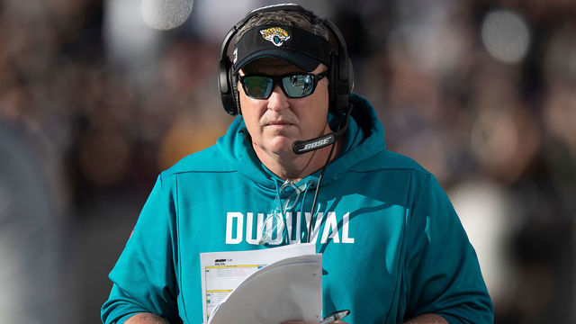 OAKLAND, CA - DECEMBER 15: Head coach Doug Marrone of the Jacksonville Jaguars on the sidelines against the Oakland Raiders during the second quarter at RingCentral Coliseum on December 15, 2019 in Oakland, California. The Jacksonville Jaguars defeated the Oakland Raiders 20-16.