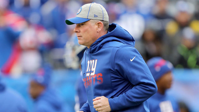 EAST RUTHERFORD, NEW JERSEY - DECEMBER 15: Head coach Pat Shurmur of the New York Giants runs off the field after warm ups against the Miami Dolphins at MetLife Stadium on December 15, 2019 in East Rutherford, New Jersey.