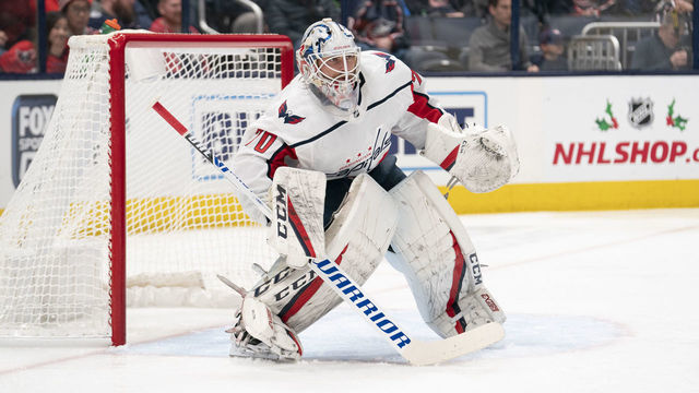COLUMBUS, OH - DECEMBER 16: Washington Capitals goaltender Braden Holtby (70) looks on during the game between the Columbus Blue Jackets and the Washington Capitals at Nationwide Arena in Columbus, Ohio on December 16, 2019.
