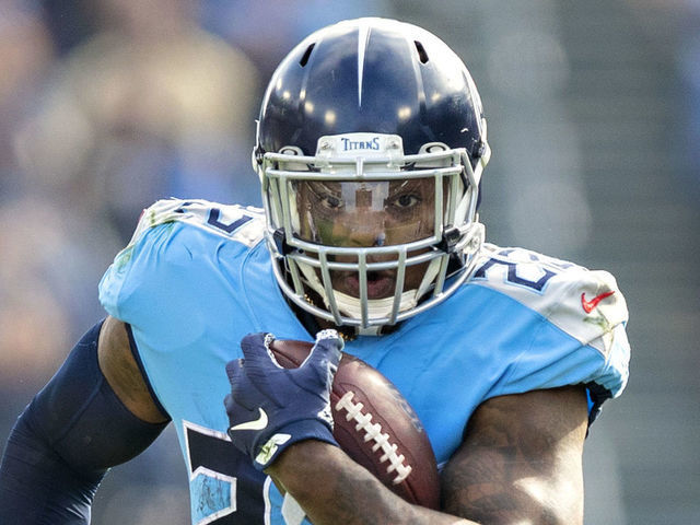 NASHVILLE, TN - DECEMBER 15: Derrick Henry #22 of the Tennessee Titans runs the ball during a game against the Houston Texans at Nissan Stadium on December 15, 2019 in Nashville, Tennessee. The Texans defeated the Titans 24-21.