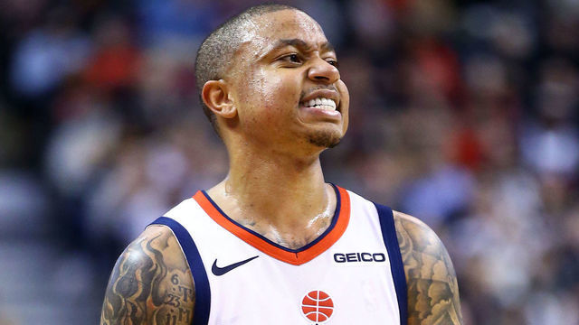 TORONTO, ON - DECEMBER 20: Isaiah Thomas #4 of the Washington Wizards looks on during the second half of an NBA game against the Toronto Raptors at Scotiabank Arena on December 20, 2019 in Toronto, Canada.