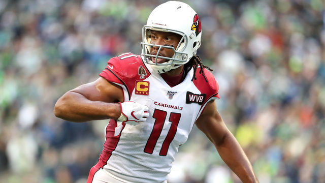 SEATTLE, WASHINGTON - DECEMBER 22: Wide receiver Larry Fitzgerald #11 of the Arizona Cardinals lines up for play during the game against the Seattle Seahawks at CenturyLink Field on December 22, 2019 in Seattle, Washington.
