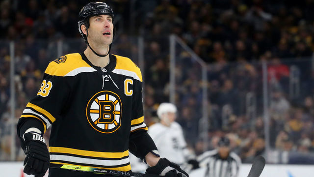 BOSTON, MASSACHUSETTS - DECEMBER 17: Zdeno Chara #33 of the Boston Bruins looks on during the second period of the game against the Los Angeles Kings at TD Garden on December 17, 2019 in Boston, Massachusetts.