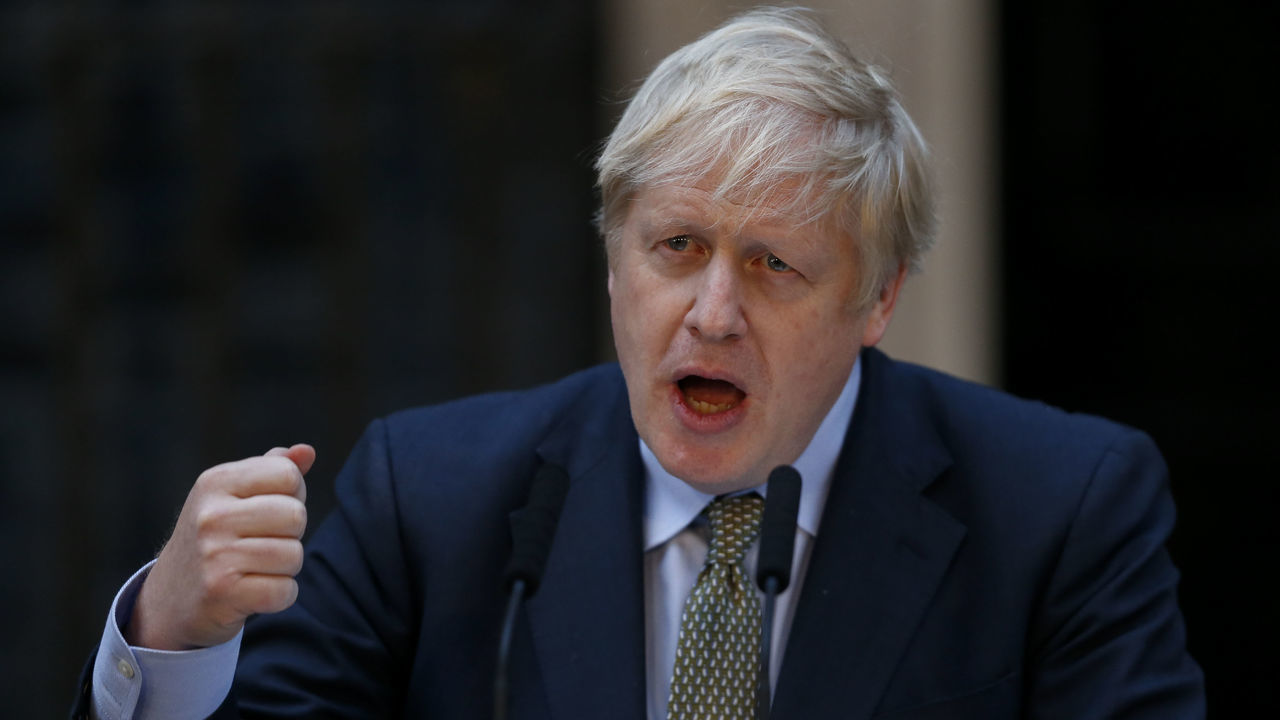 LONDON, Dec. 13, 2019 -- British Prime Minister Boris Johnson speaks outside 10 Downing Street in London, Britain, Dec. 13, 2019. British Prime Minister Boris Johnson headed to Buckingham Palace Friday for an audience with Queen Elizabeth following his win in Thursday's general election.